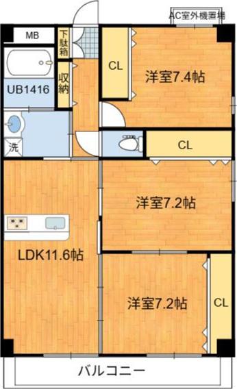 エトワール・ミツワ(3LDK/2階)の間取り写真