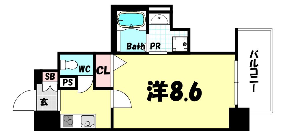 カシータ神戸元町JP(1K/4階)の間取り写真