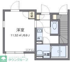 クレイノブレスボヌール(1K/2階)の間取り写真