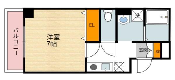 MIYO87天下茶屋(1K/2階)の間取り写真