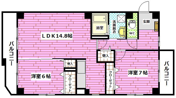 フィネスかんだ(2LDK/3階)の間取り写真