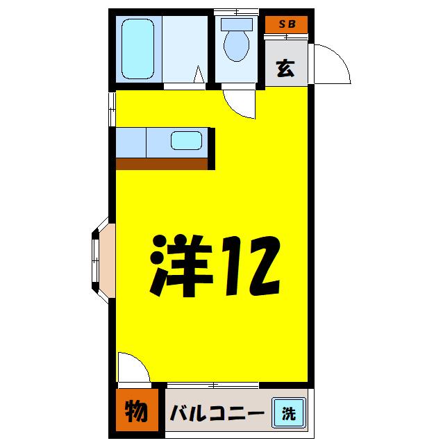 コーポイヴ(ワンルーム/1階)の間取り写真