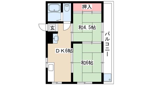 コーポ前田(2DK/2階)の間取り写真