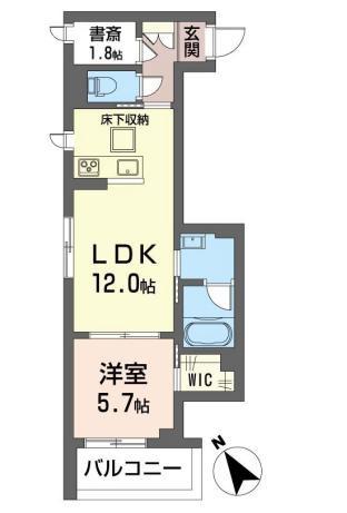 ブルーム(1LDK/1階)の間取り写真