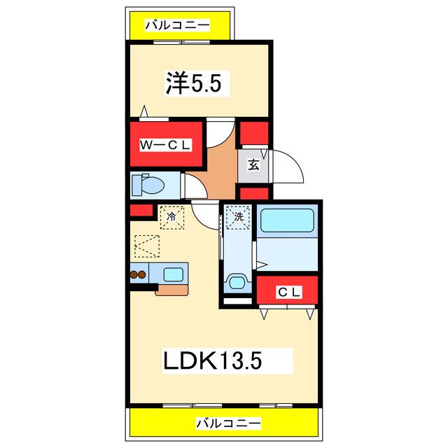 フェイバリッチ新和(1LDK/3階)の間取り写真
