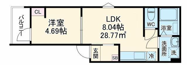 GRADUS相武台(1LDK/3階)の間取り写真