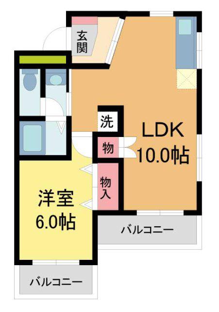 ハイム門戸(1LDK/2階)の間取り写真