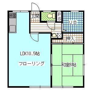 本橋第一パナハイツ(1LDK/1階)の間取り写真
