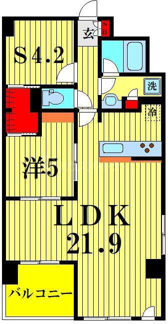 シルクボーテ(1SLDK/9階)の間取り写真