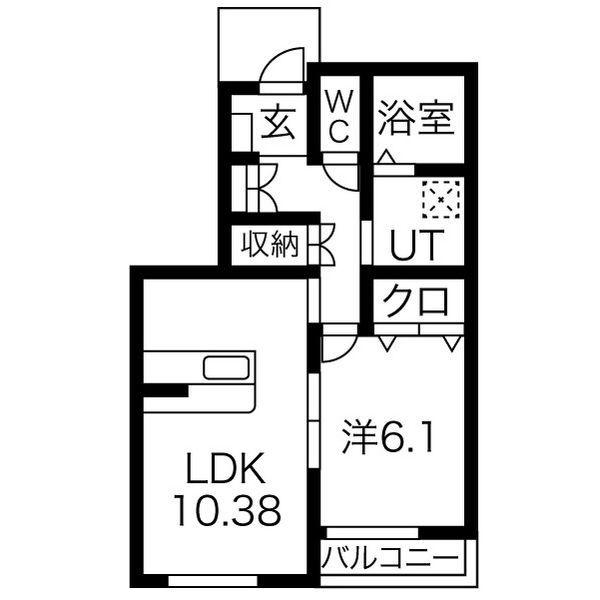 エムズシャトー(1LDK/1階)の間取り写真