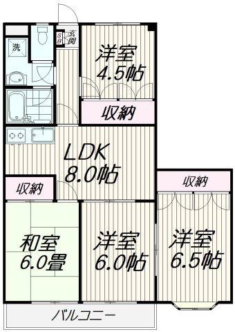 メゾン富士見台(4LDK/2階)の間取り写真