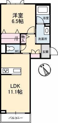 ブエナビスタ(1LDK/2階)の間取り写真