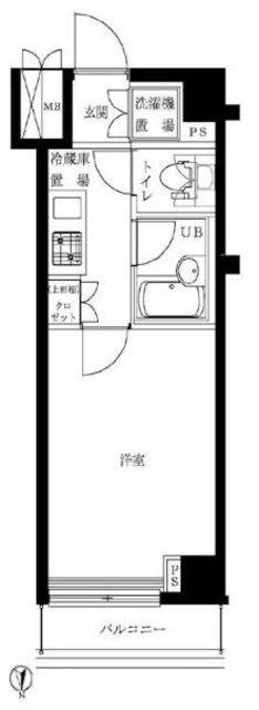 ルーブル西蒲田弐番館(1K/8階)の間取り写真