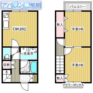 JOY PLACE黒埼I(2DK/1階)の間取り写真