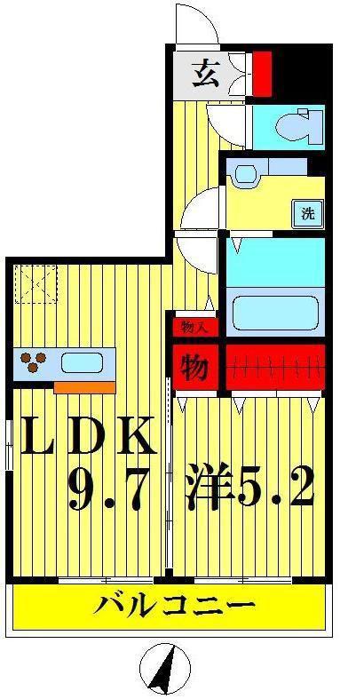 リヴェール(1LDK/3階)の間取り写真