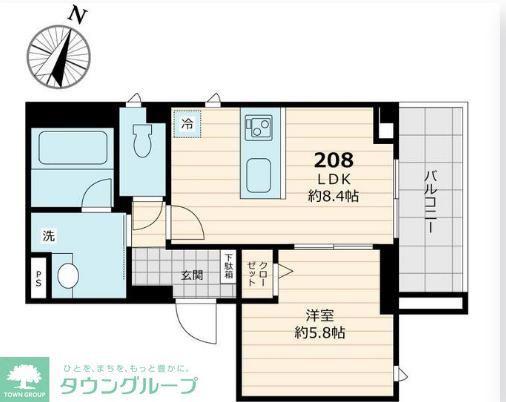 ノルデランデ篠崎(1LDK/3階)の間取り写真