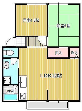 サンビレッジなかはら(2LDK/1階)の間取り写真