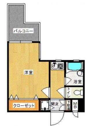 ダイナコート大博通(1K/9階)の間取り写真