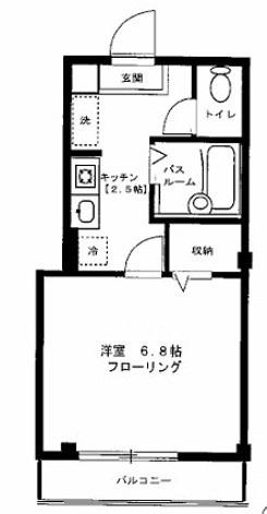 カーサエテルノK(1K/2階)の間取り写真