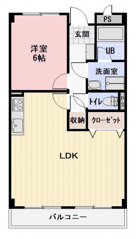 LIMPIAベルフラワー藤森(1LDK/2階)の間取り写真
