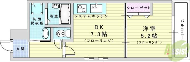 フジパレス瑞光3番館(1DK/1階)の間取り写真