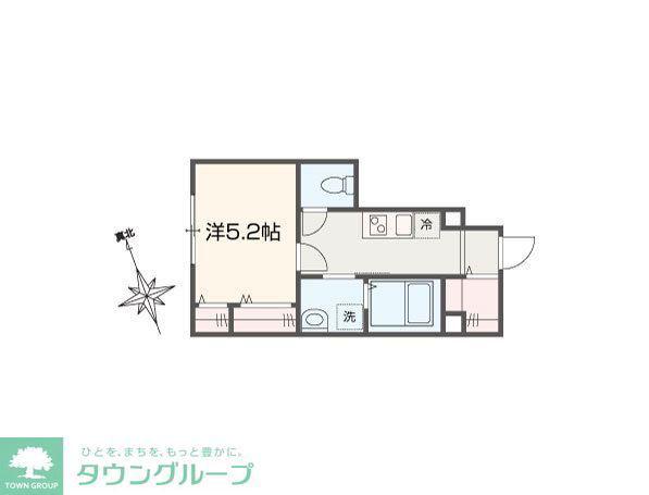 メルラス和泉多摩川(1K/1階)の間取り写真