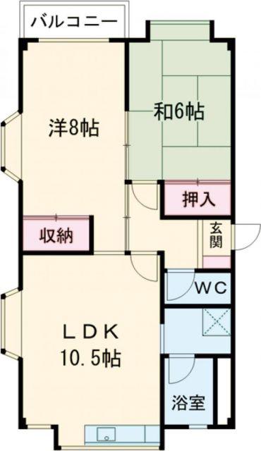 セブンステージ(2DK/2階)の間取り写真