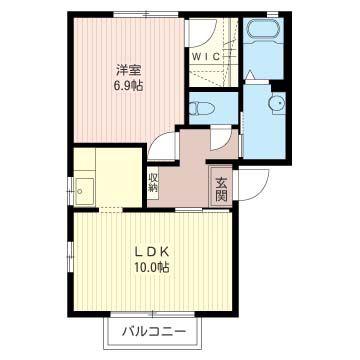 ステラハウスA(1LDK/2階)の間取り写真