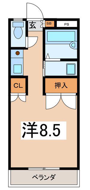 アパートメントSY(ワンルーム/1階)の間取り写真