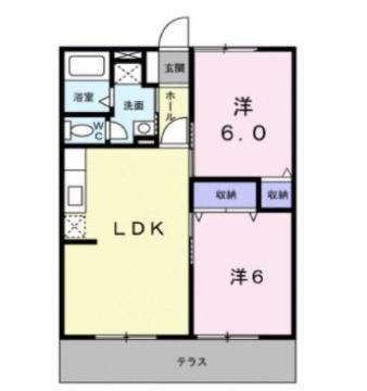 マ-ベラスN(2LDK/1階)の間取り写真