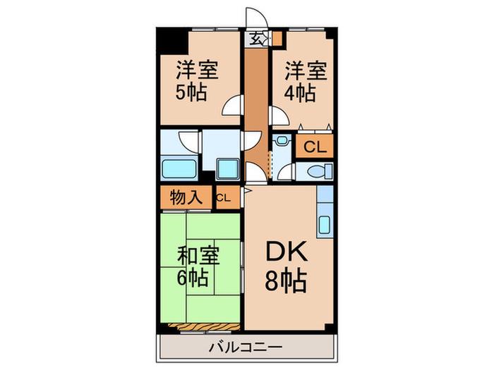 テラス常盤台(3DK/1階)の間取り写真