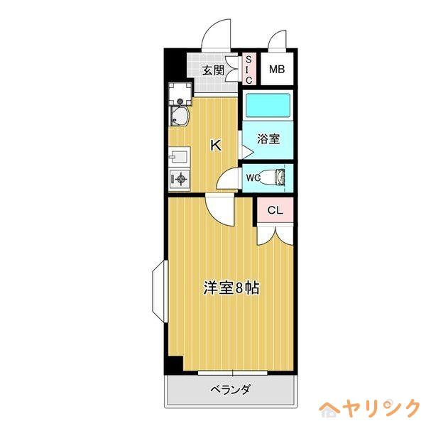 CROWN HILLS(1K/4階)の間取り写真