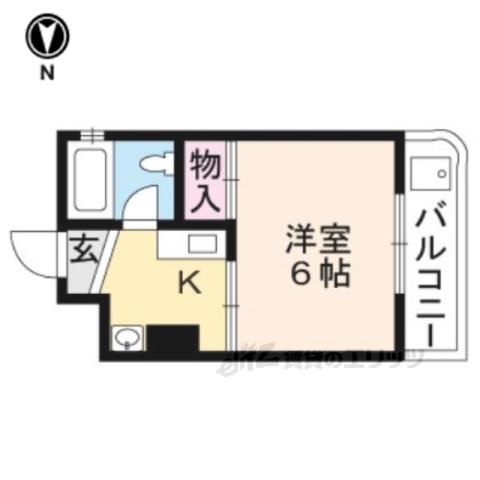 銀閣寺南(1K/3階)の間取り写真
