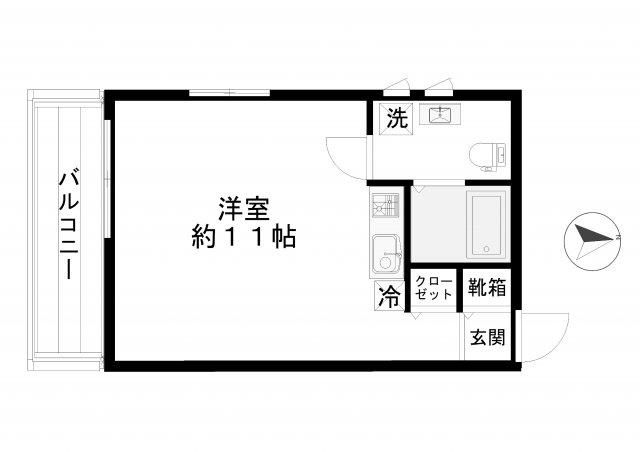 ベルハイム(ワンルーム/3階)の間取り写真