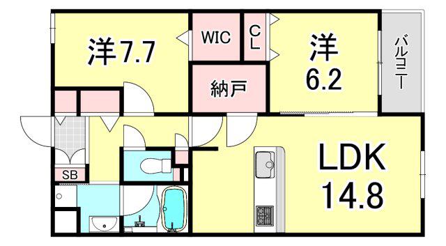 ノブレ甲子園口(3LDK/3階)の間取り写真
