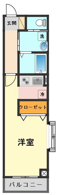 青木ビル(1K/5階)の間取り写真