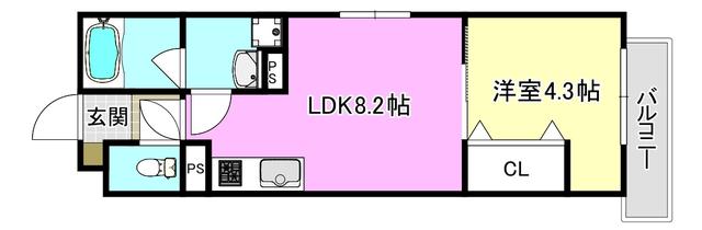 フォレ下穂積2丁目(1LDK/2階)の間取り写真