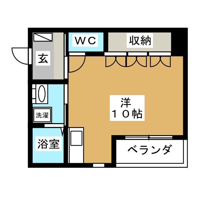 ドリームパレス(ワンルーム/2階)の間取り写真