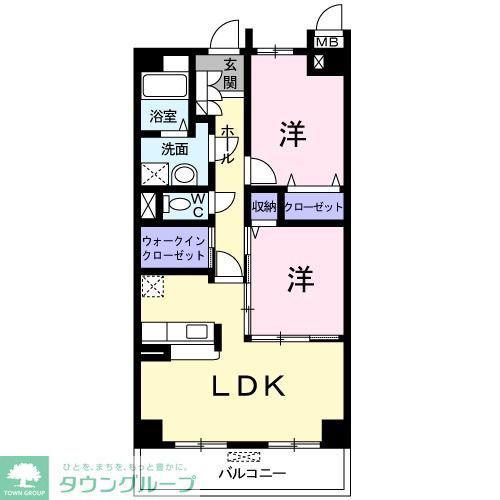 ハーモニー(2LDK/2階)の間取り写真