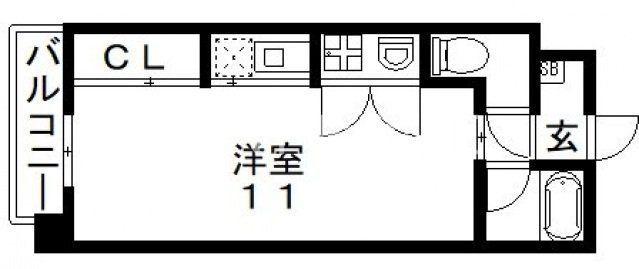 アリビオ北巽(ワンルーム/5階)の間取り写真