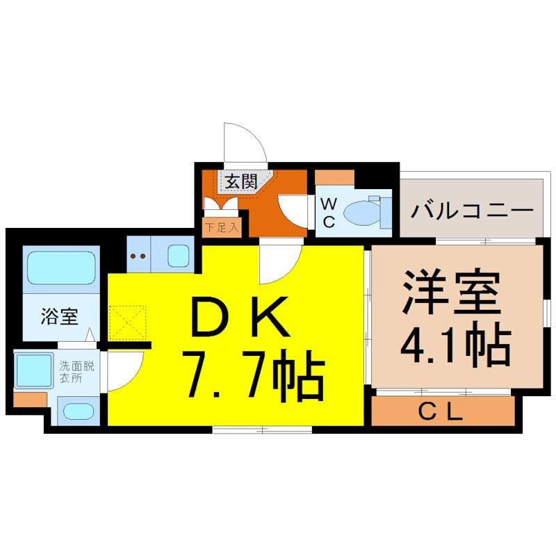 ルナエトソル(1DK/2階)の間取り写真