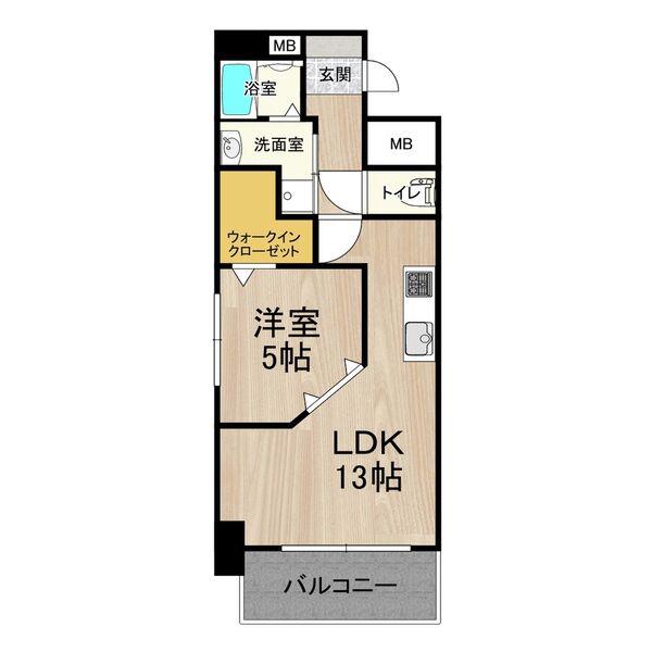 M.HILLS西本町(1LDK/8階)の間取り写真