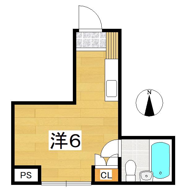 さくらハイム(ワンルーム/1階)の間取り写真