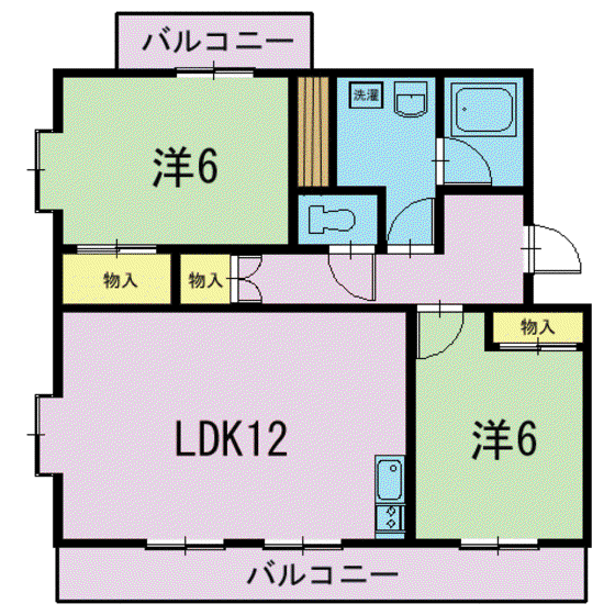 ドリーム雨坪(2LDK/1階)の間取り写真