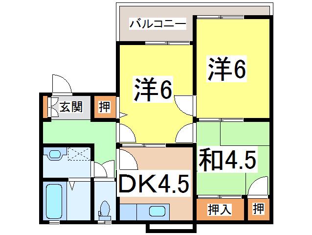 シティライフK&L(3K/2階)の間取り写真