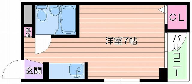 コーポ片町(ワンルーム/2階)の間取り写真