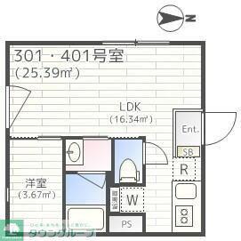 EMIREA(1LDK/3階)の間取り写真