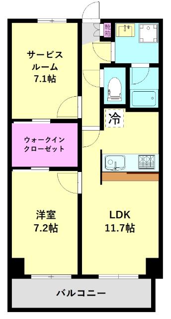 ハーモニーK(1SLDK/2階)の間取り写真