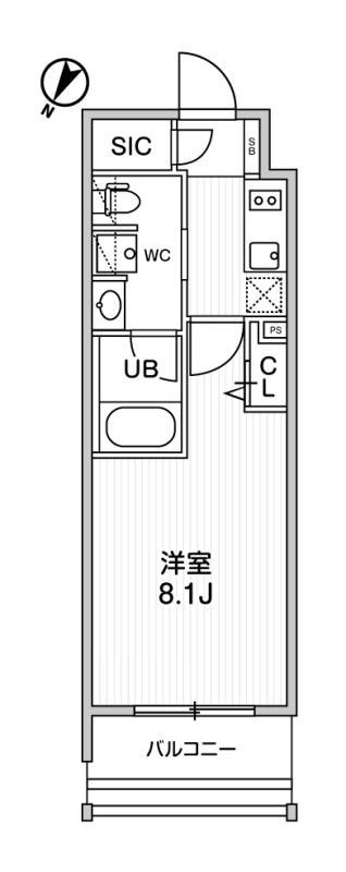 ステージグランデ日本橋人形町(1K/8階)の間取り写真