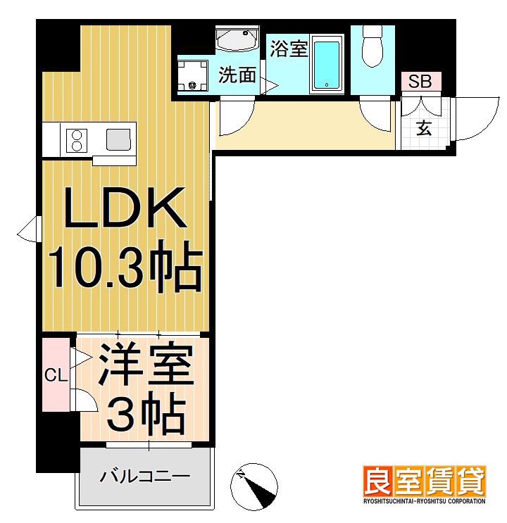 ディアレイシャス東別院II(1LDK/5階)の間取り写真